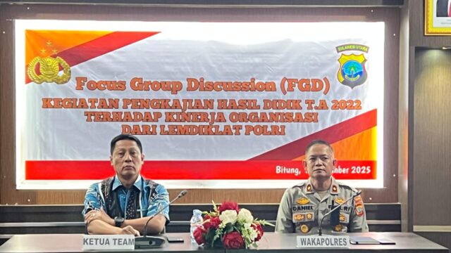 Lemdiklat Polri Gelar Pengkajian Hasil Didik T.A. 2022 di Polres Bitung.