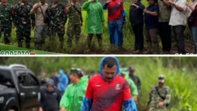 “Rombongan Bupati Kerinci Monadi Tinjau Langsung Karya Bhakti TNI Perbaikan Jalan Renah Pemetik”.