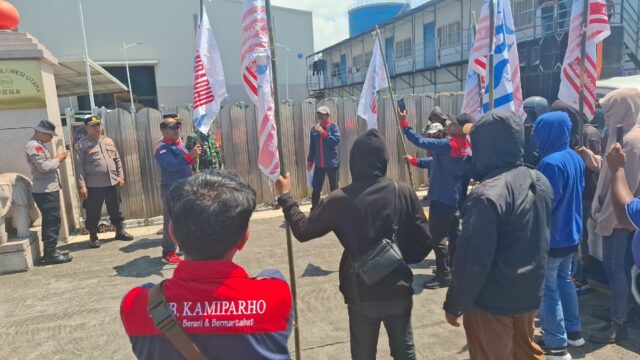 Kawal Humanis Aksi Damai FSB KAMIPARHO KSBSI, Polres Bitung, Aspirasi Buruh Tersalurkan Kondusif.