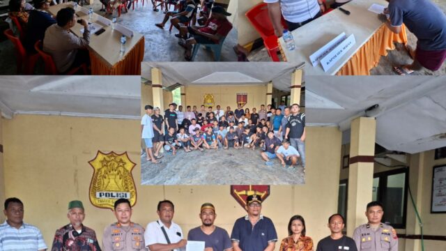 Polres Bitung, Tokoh Agama dan Pemuda Bersatu Akhiri Perselisihan di Aertembaga.