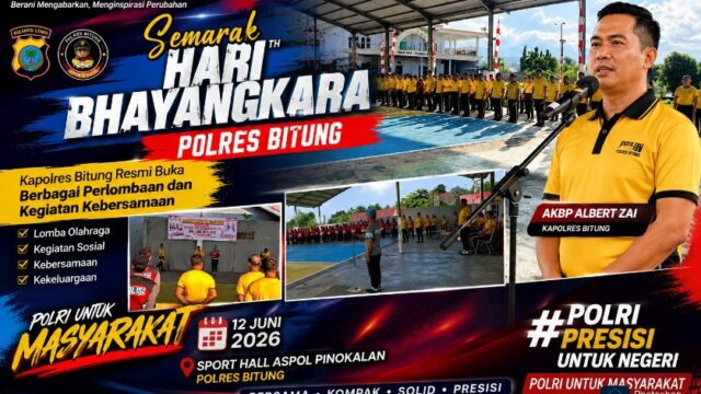 Semarak Hari Bhayangkara ke-80, Kapolres Bitung Resmi Buka Berbagai Perlombaan dan Kegiatan Kebersamaan.