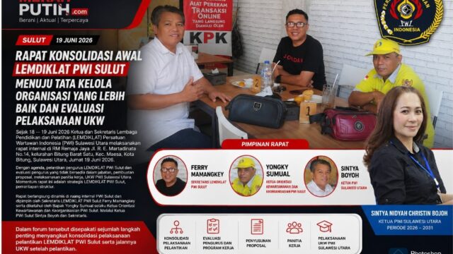 Rapat Konsolidasi Awal LEMDIKLAT PWI Sulut Menuju Tata Kelola Organisasi yang Lebih Baik dan Evaluasi Pelaksanaan UKW.